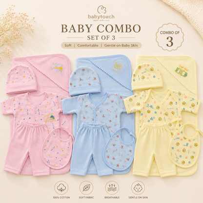 Combo of 3 Baby Touch Premium Newborn Gift Set (5-Piece)